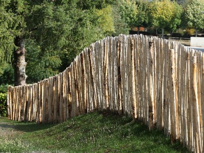 Chestnut roll fencing for landscaping